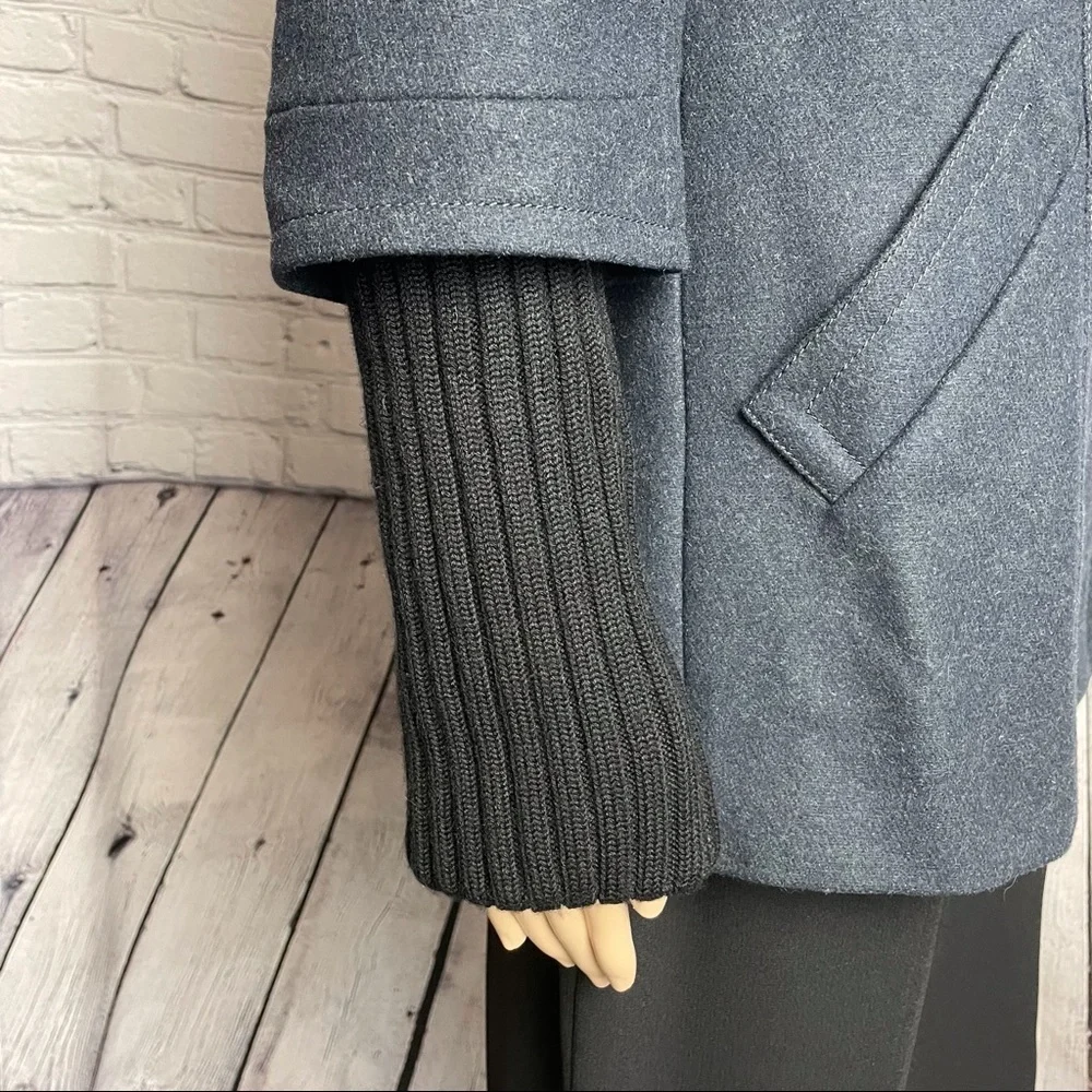 Andrew Marc Wool Coat Jacket Grey Color Knit Cuffs Size 6 - Picture 11 of 15